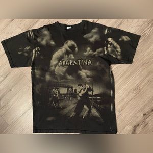 Vintage USHUAIA Argentina All Over Print Remeras Del‎ Sur Size XXL T-Shirt